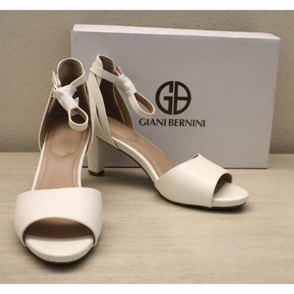 Giani Bernini Women's Sz 11M White Lizard Clarrice Memory Foam Dress Sandals - Picture 1 of 15